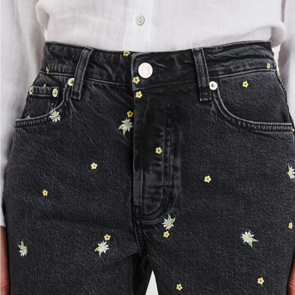 Rails Mesa Dark Jean Shorts with Flower Accents